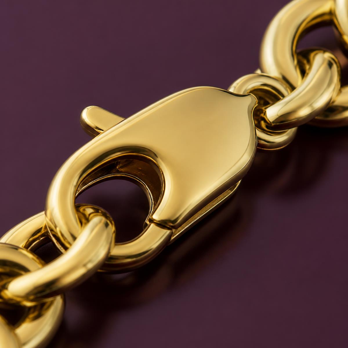 Macro view of the clasp and links